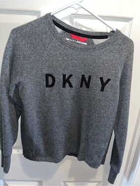 DKNY Gray Crewneck Sweatshirt with Black Logo Woman’s Size Small like new
